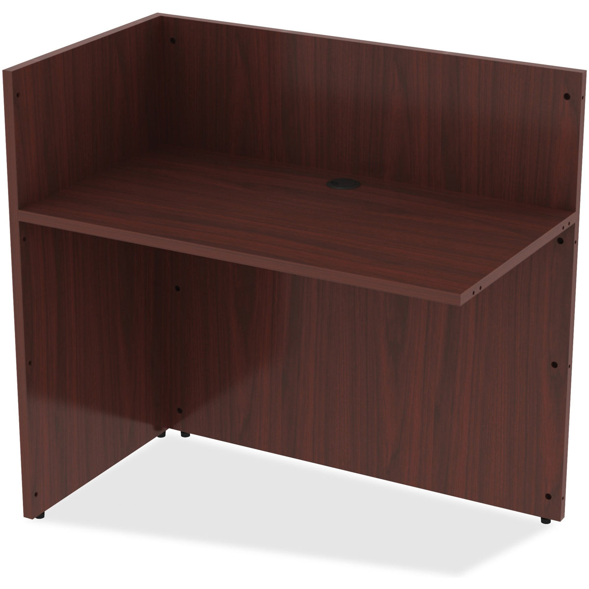 Lorell Essentials Series Reception Return - 41.5" Height x 42" Width x 24" Depth - Finish: Mahogany Laminate - 1 Each