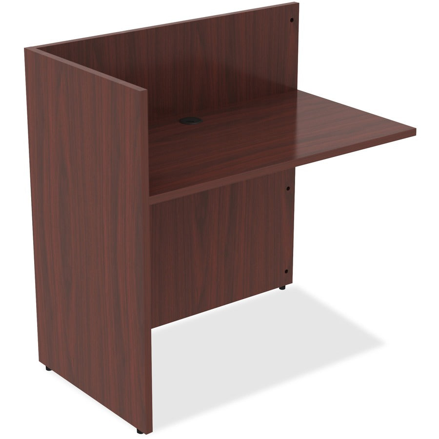 Lorell Essentials Series Reception Return - 41.5" Height x 42" Width x 24" Depth - Finish: Mahogany Laminate - 1 Each