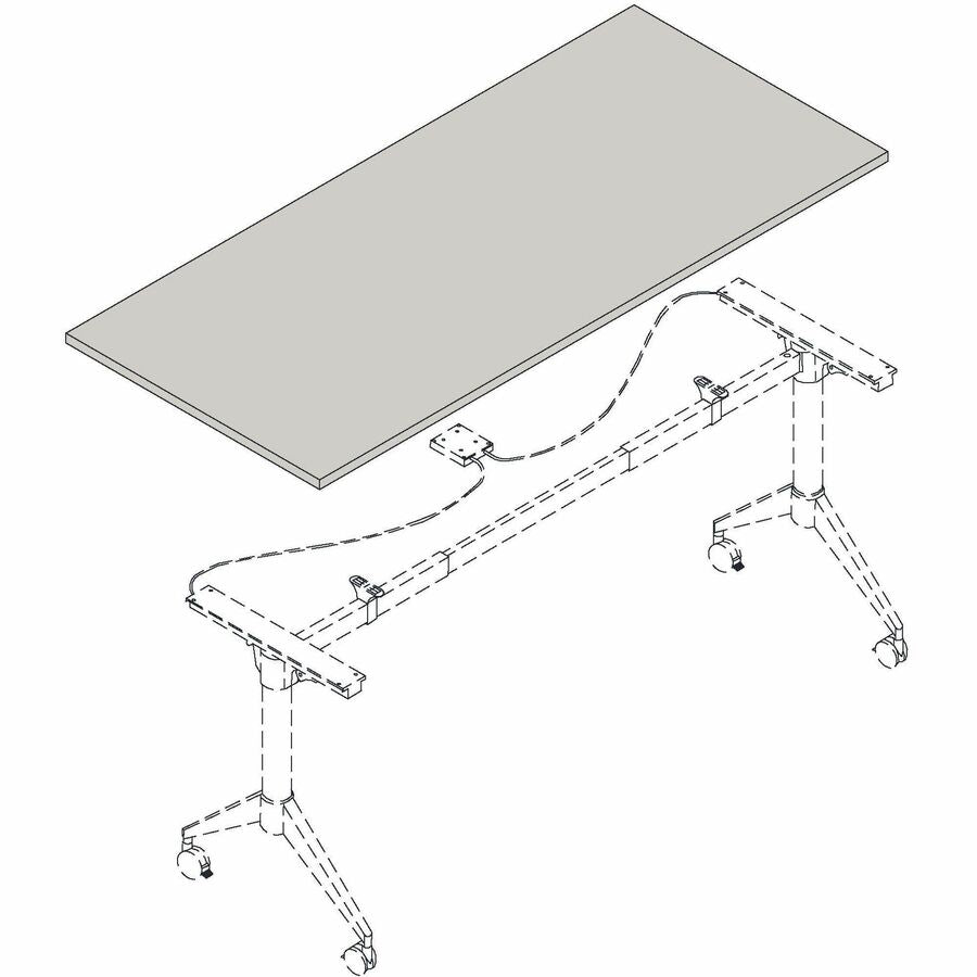 Lorell Training Tabletop - Espresso Rectangle, Laminated Top - Adjustable Height - 1 Each