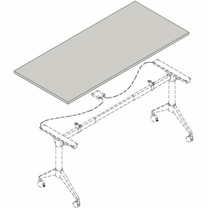 Lorell Training Tabletop - Cherry Rectangle, Laminated Top - Adjustable Height - 1 Each