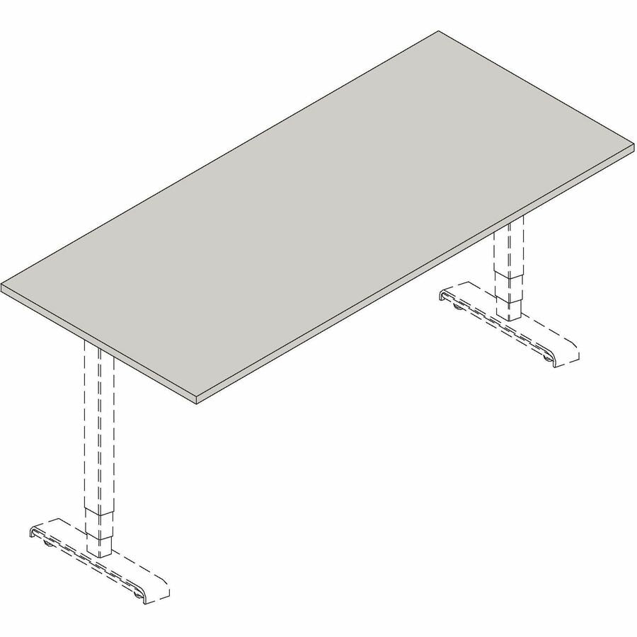 Lorell Training Tabletop - Cherry Rectangle, Laminated Top - Adjustable Height - 1 Each
