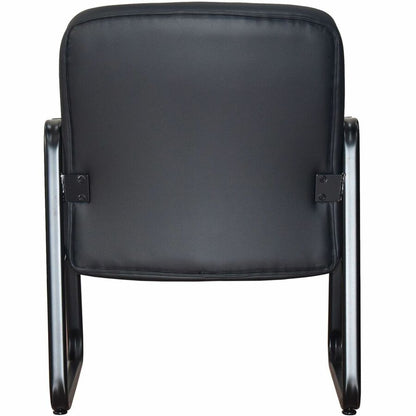Lorell Deluxe Guest Seating Big & Tall Guest Chair with Arms - Leather, Plywood Seat Material - Leather, Plywood Back Ma