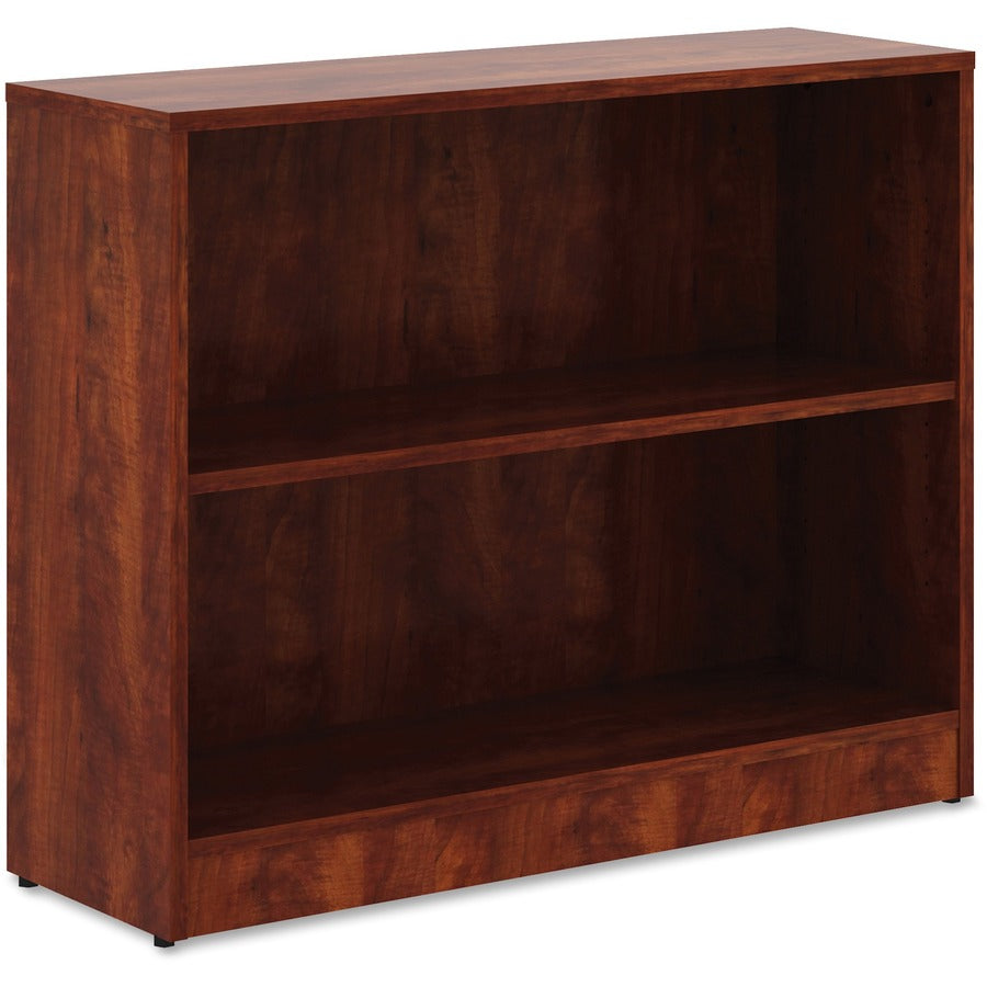 Lorell Laminate Bookcase - 2 Shelf(ves) - 29.50" Height x 36" Width x 12" Depth - Sturdy, Adjustable Feet, Adjustable Sh