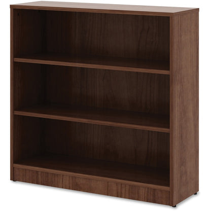 Lorell Laminate Bookcase - 3 Shelf(ves) - 36" Height x 36" Width x 12" Depth - Sturdy, Adjustable Feet, Adjustable Shelf