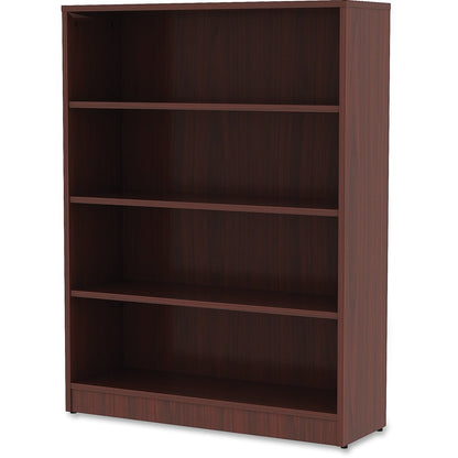 Lorell Laminate Bookcase - 4 Shelf(ves) - 48" Height x 36" Width x 12" Depth - Sturdy, Adjustable Feet, Adjustable Shelf
