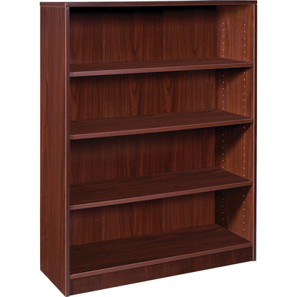 Lorell Laminate Bookcase - 4 Shelf(ves) - 48" Height x 36" Width x 12" Depth - Sturdy, Adjustable Feet, Adjustable Shelf