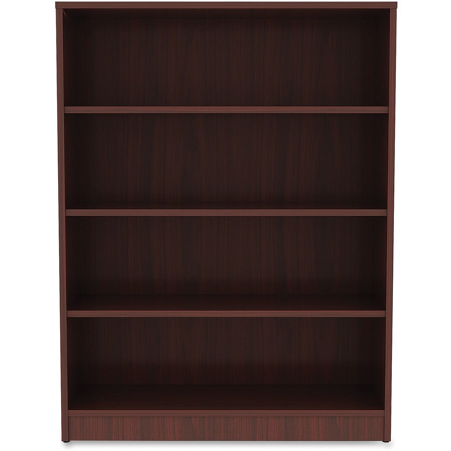 Lorell Laminate Bookcase - 4 Shelf(ves) - 48" Height x 36" Width x 12" Depth - Sturdy, Adjustable Feet, Adjustable Shelf