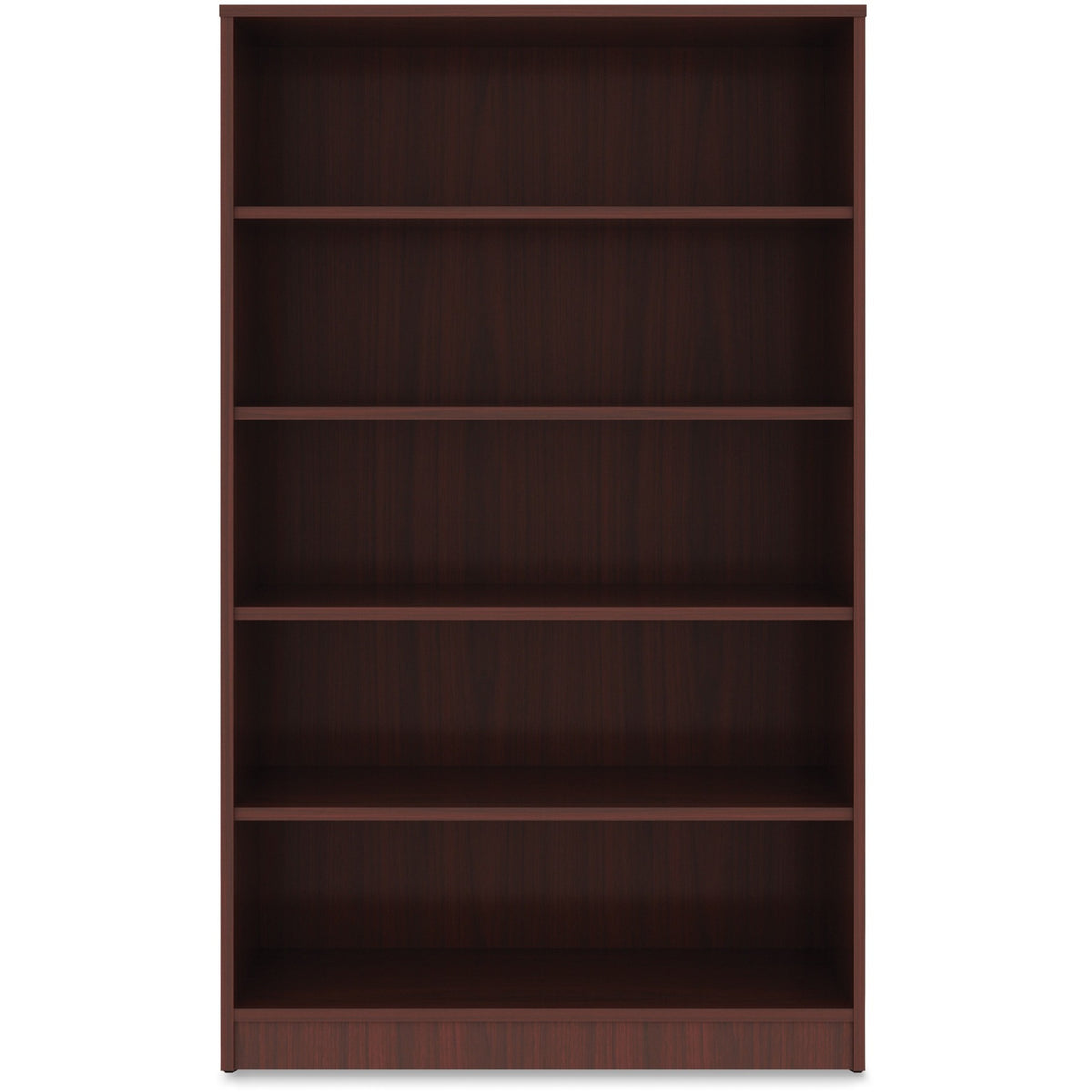 Lorell Laminate Bookcase - Rectangle - 0.7" Thickness Shelf, 60" Height x 36" Width x 12" Depth - 5 Shelve(s) - 4 Adjust