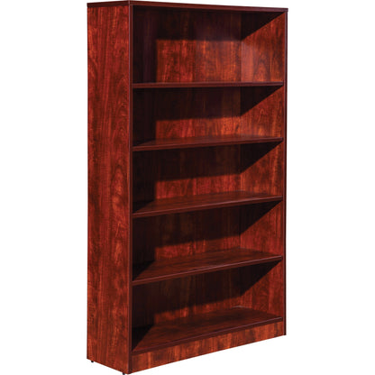 Lorell Laminate Bookcase - 0.7" Thickness Shelf, 60" Height x 36" Width x 12" Depth - 5 Shelve(s) - 4 Adjustable Shelf(v