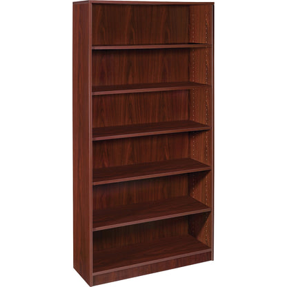Lorell Laminate Bookcase - 6 Shelf(ves) - 72" Height x 36" Width x 12" Depth - Sturdy, Adjustable Feet, Adjustable Shelf