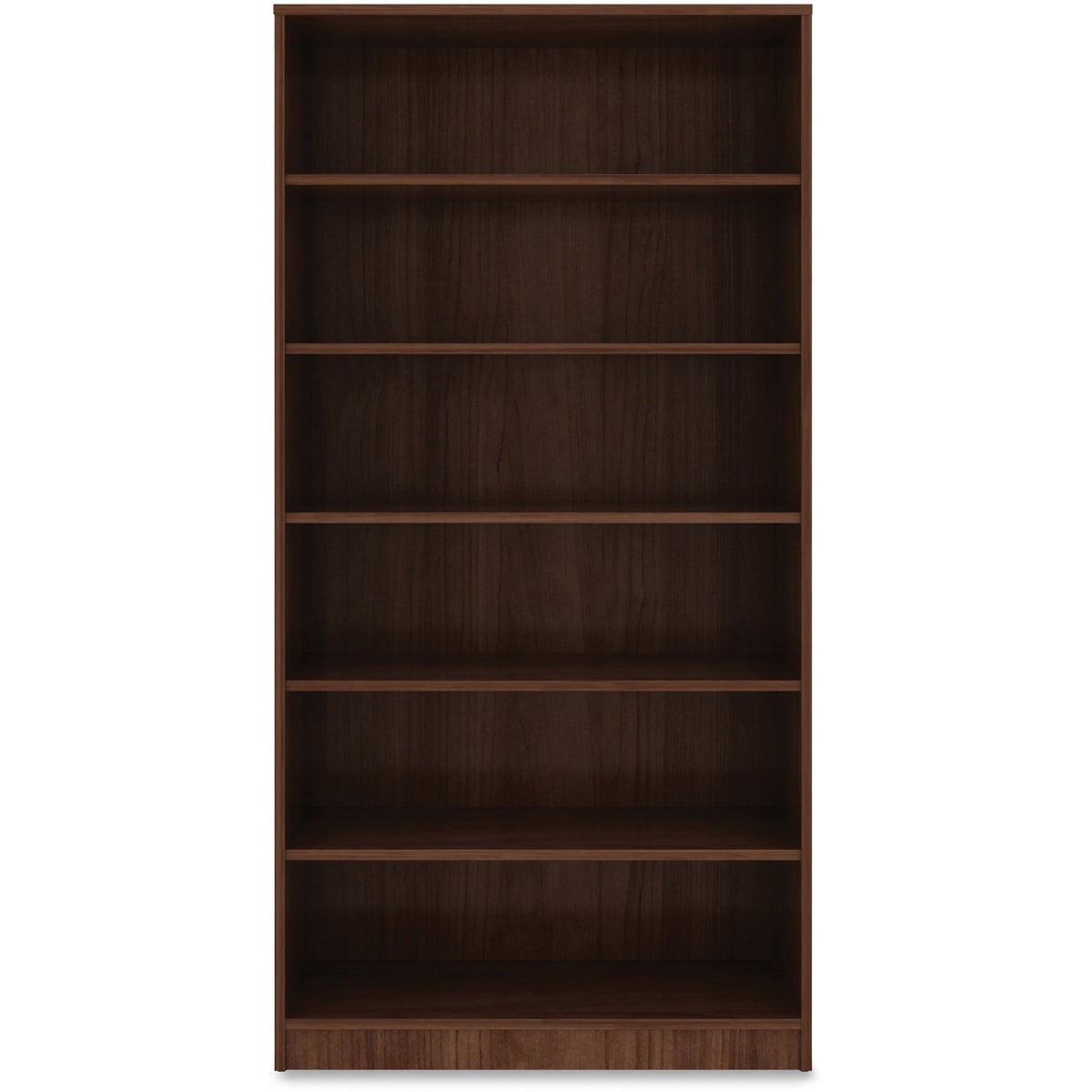 Lorell Laminate Bookcase - 6 Shelf(ves) - 72" Height x 36" Width x 12" Depth - Sturdy, Adjustable Feet, Adjustable Shelf