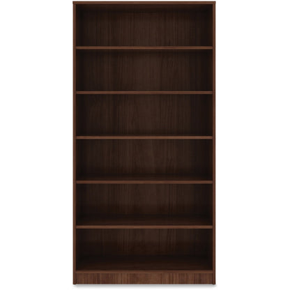 Lorell Laminate Bookcase - 6 Shelf(ves) - 72" Height x 36" Width x 12" Depth - Sturdy, Adjustable Feet, Adjustable Shelf