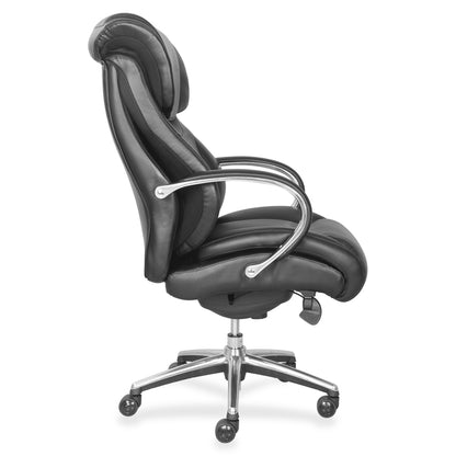 La-Z-Boy Executive Chair - Faux Leather Seat Material - Faux Leather Back Material - Mid Back - Black - 1 Each