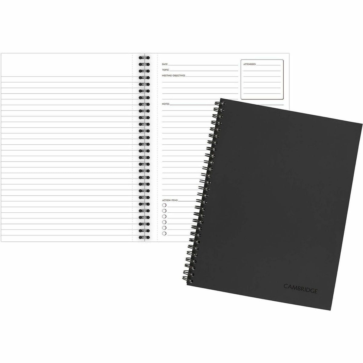 Mead Limited Meeting Notebook - 80 Pages - Wire Bound - Both Side Ruling Surface - Ruled Front Ruling - 7 1/4" x 9 1/2" 