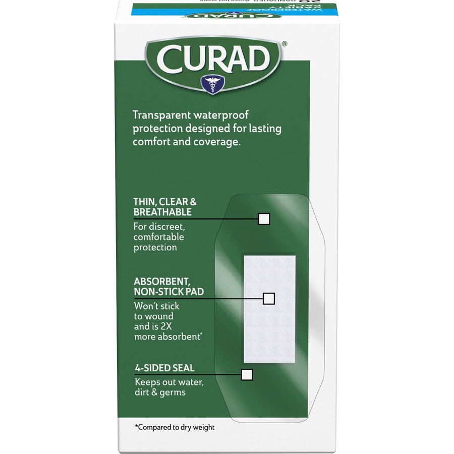 Curad Assorted Waterproof Transparent Bandages - Transparent - Polyurethane - 20 / Box