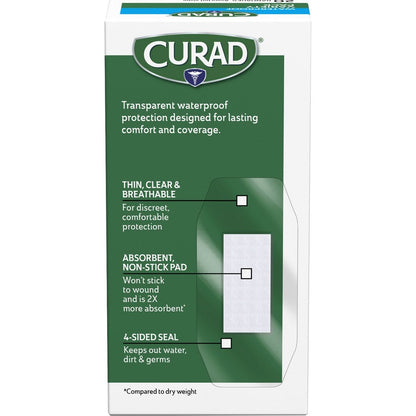 Curad Assorted Waterproof Transparent Bandages - Transparent - Polyurethane - 20 / Box