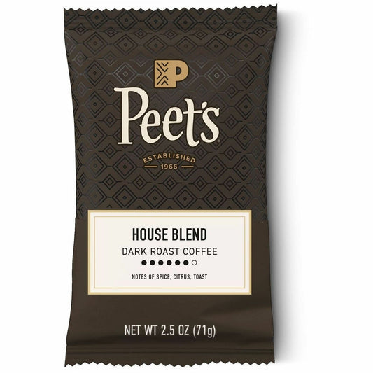 Peet's House Blend Coffee - Regular - Medium - 2.5 oz Per Pack - 18 / Box