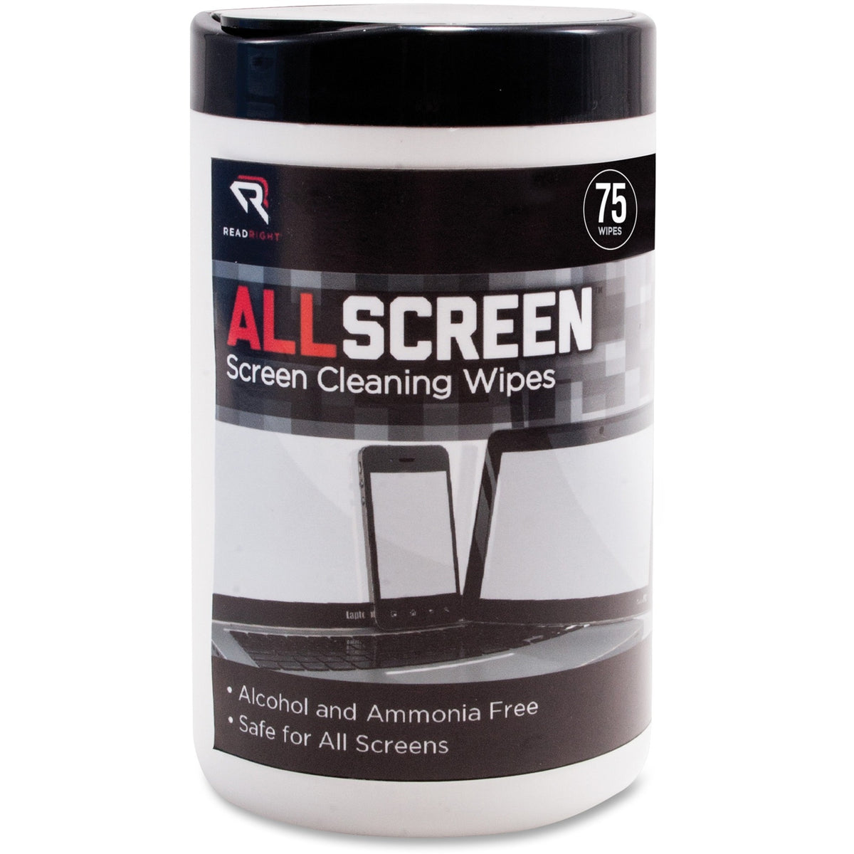 Advantus Read/Right AllScreen Screen Cleaning Wipes - For Display Screen - Alcohol-free, Ammonia-free - Assorted - 75/Tu