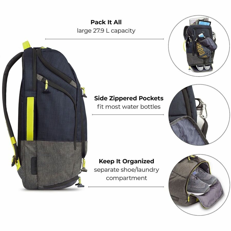 Solo Velocity Carrying Case (Backpack) for 17.3" Apple iPad Notebook - Blue Gray - Shoulder Strap, Hand Carry - 1 Each