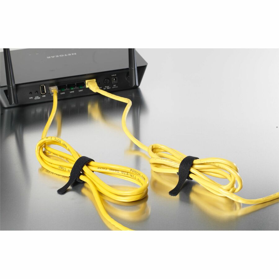VELCRO® One Wrap Light-duty Thin Bundling Ties - 5" Width x 8" Length - Black - 50 / Pack