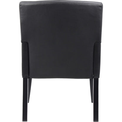 Boss Box Arm Guest Chair - Vinyl Seat Material - Four-legged Base - Black - 1 Each