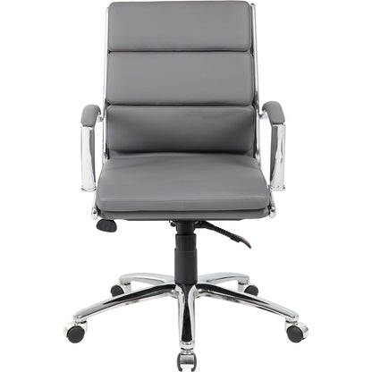Boss Executive Chair - Gray Seat Color - Vinyl Seat Material - Gray Back Color - Chrome, Black Frame Color - Chrome Fram