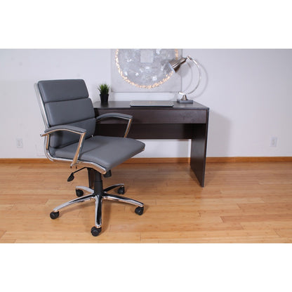 Boss Executive Chair - Gray Seat Color - Vinyl Seat Material - Gray Back Color - Chrome, Black Frame Color - Chrome Fram
