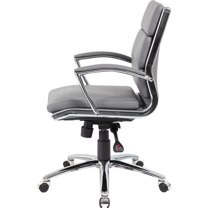 Boss Executive Chair - Gray Seat Color - Vinyl Seat Material - Gray Back Color - Chrome, Black Frame Color - Chrome Fram