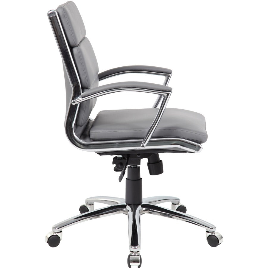 Boss Executive Chair - Gray Seat Color - Vinyl Seat Material - Gray Back Color - Chrome, Black Frame Color - Chrome Fram