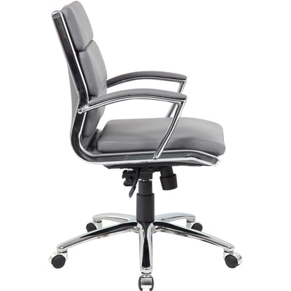 Boss Executive Chair - Gray Seat Color - Vinyl Seat Material - Gray Back Color - Chrome, Black Frame Color - Chrome Fram