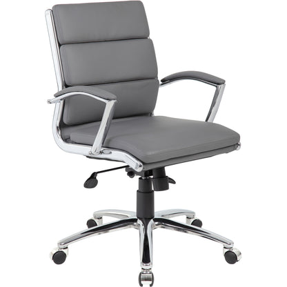 Boss Executive Chair - Gray Seat Color - Vinyl Seat Material - Gray Back Color - Chrome, Black Frame Color - Chrome Fram