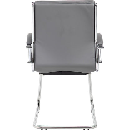 Boss B9479 CaressoftPlus Guest Executive Chair - Gray Seat Color - Vinyl Seat Material - Gray Back Color - High Back - C