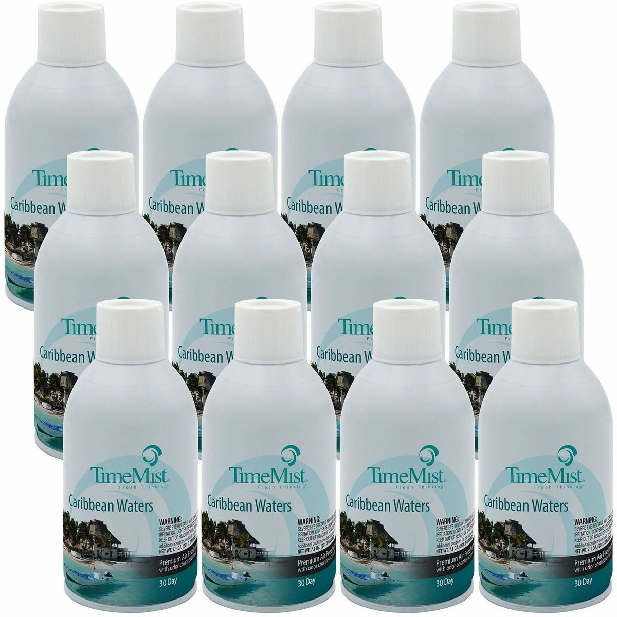 TimeMist Metered 30-Day Caribbean Waters Scent Refill - Spray - 6000 ft³ - 6.6 fl oz (0.2 quart) - Caribbean Waters - 30