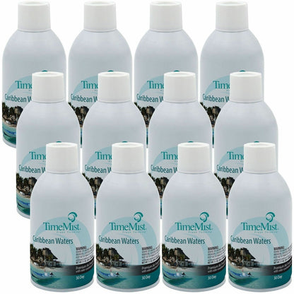 TimeMist Metered 30-Day Caribbean Waters Scent Refill - Spray - 6000 ft³ - 6.6 fl oz (0.2 quart) - Caribbean Waters - 30