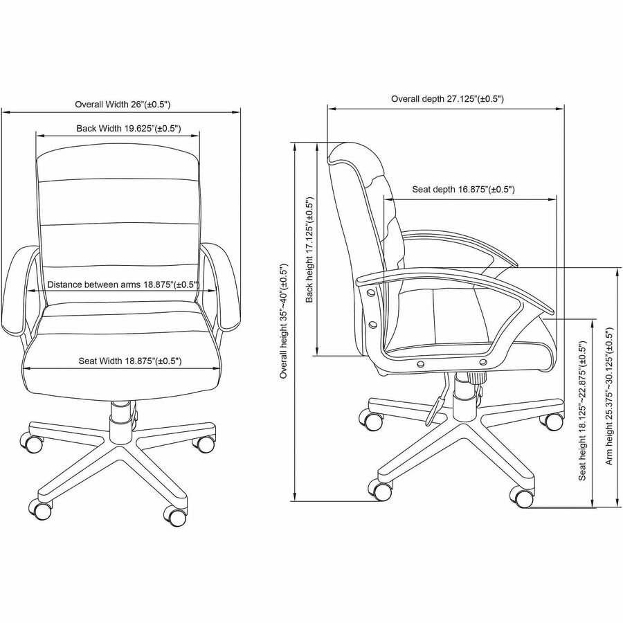 Lorell SOHO Upholstered Task Chair - Black Seat Color - Fabric Seat Material - Black Back Color - Fabric Back Material -