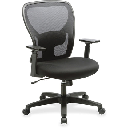 Lorell Mid-back Task Chair - Black Seat Color - Fabric Seat Material - Black Back Color - Mesh Back Material - Mid Back 
