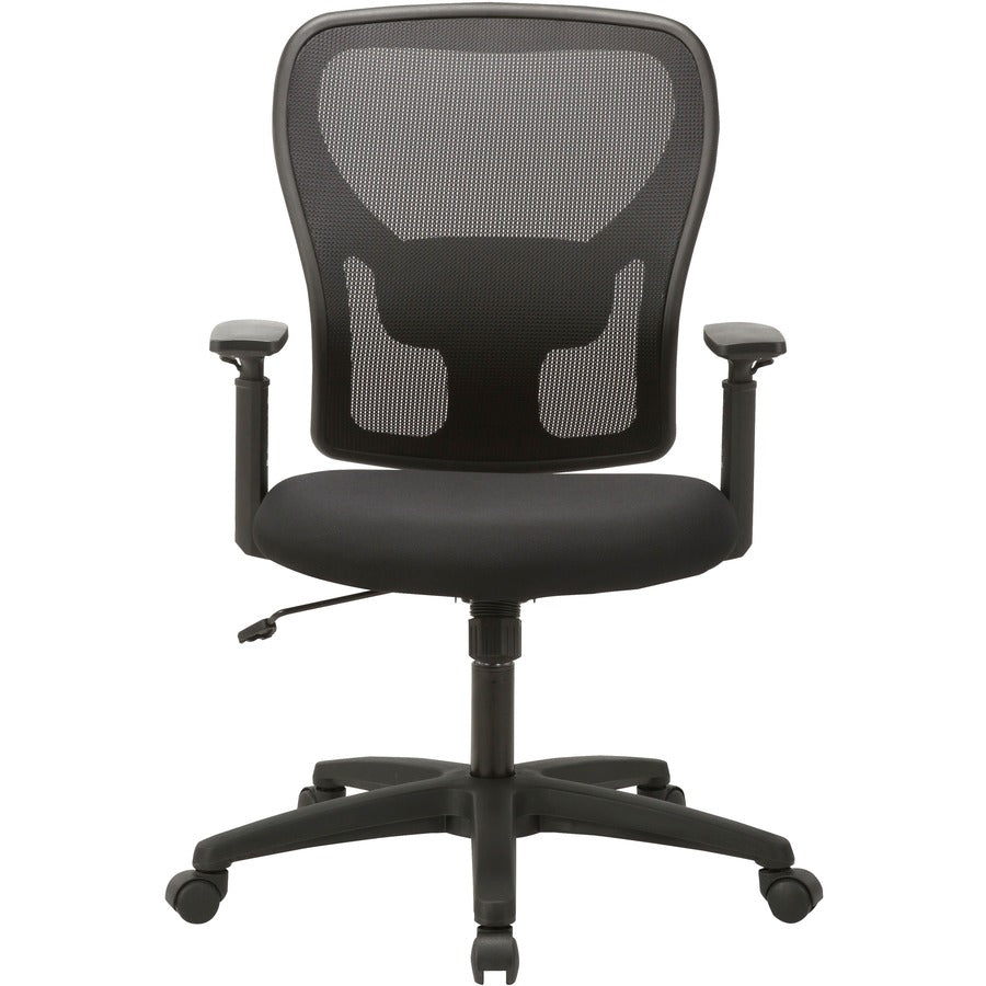 Lorell Mid-back Task Chair - Black Seat Color - Fabric Seat Material - Black Back Color - Mesh Back Material - Mid Back 
