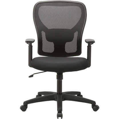 Lorell Mid-back Task Chair - Black Seat Color - Fabric Seat Material - Black Back Color - Mesh Back Material - Mid Back 