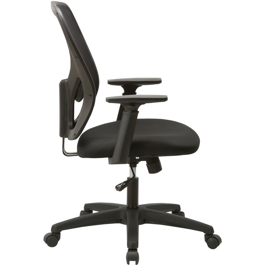 Lorell Mid-back Task Chair - Black Seat Color - Fabric Seat Material - Black Back Color - Mesh Back Material - Mid Back 