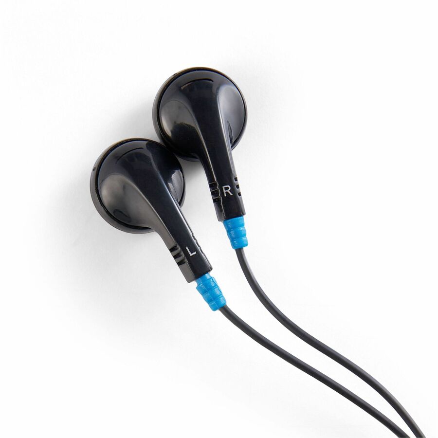 Verbatim Earphone - Stereo - Mini-phone (3.5mm) - Wired - Earbud - Binaural - Black - 1 Each