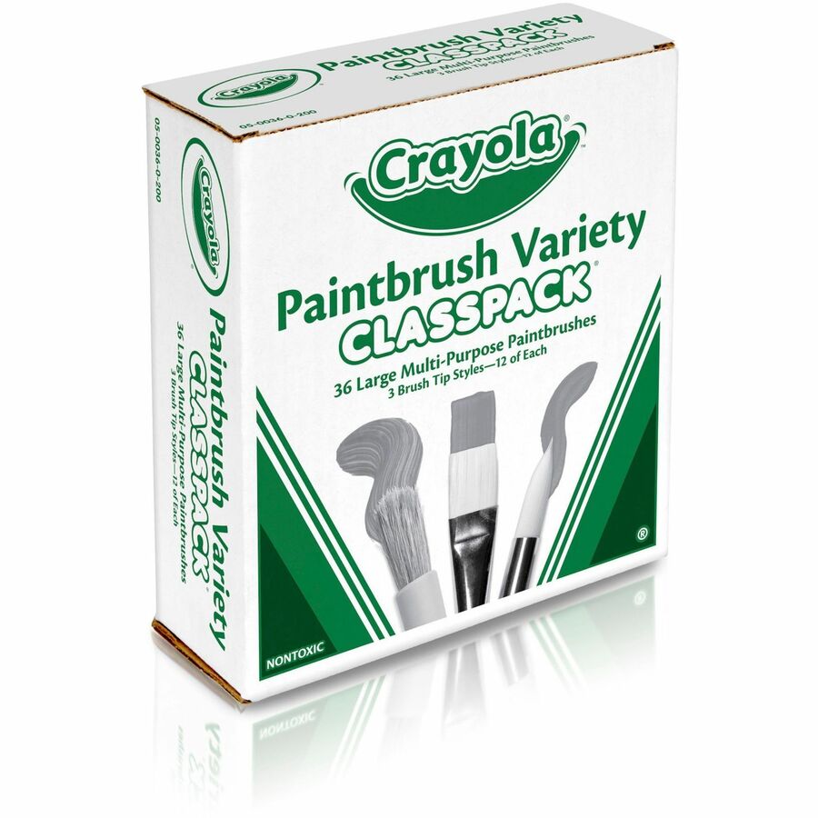 Crayola 3-Tip Paintbrush Variety Classpack - 36 / Box