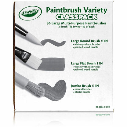 Crayola 3-Tip Paintbrush Variety Classpack - 36 / Box