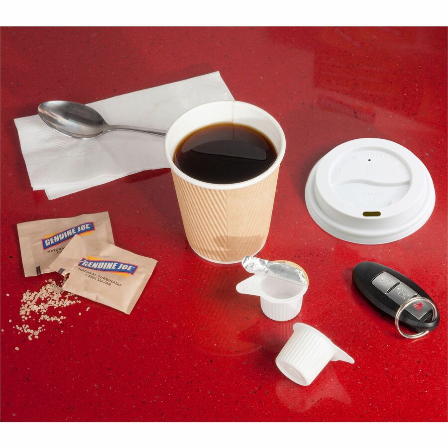 Genuine Joe Raised Siphole Hot Cup Lids - Round - White - 50/Pack - 20 / Carton