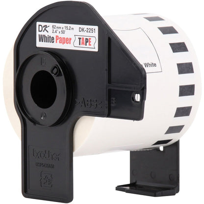 Brother BK/RD on WE Continuous Length Paper Labels - x 2 2/5" Width - White - Paper - 1 Roll