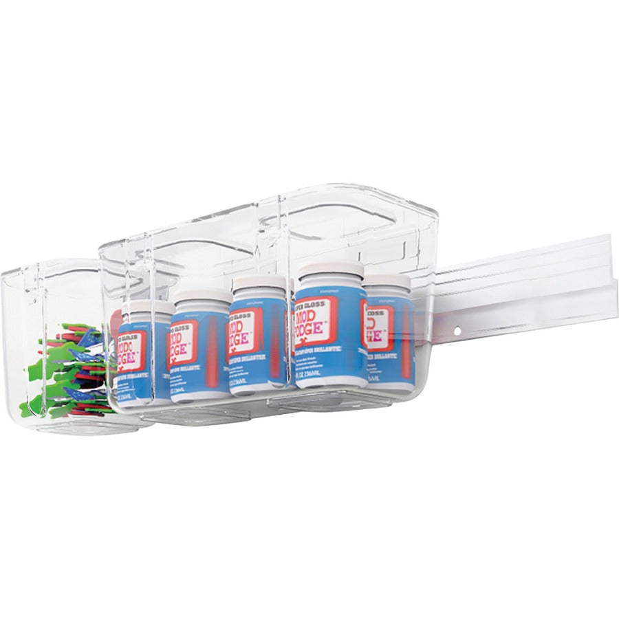Deflecto Mounting Bar for Storage Box, Organizer Canister - Aluminum - 40 lb Load Capacity - 1 Each