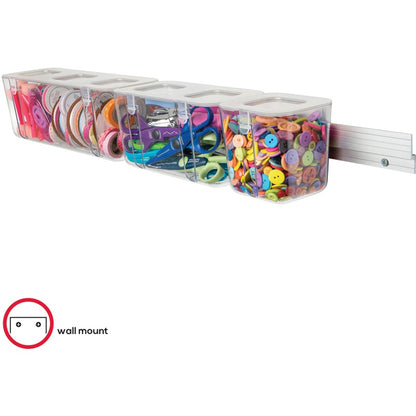 Deflecto Mounting Bar for Storage Box, Organizer Canister - Aluminum - 40 lb Load Capacity - 1 Each