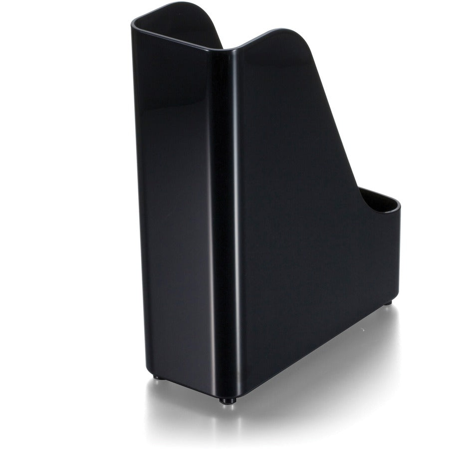 Officemate Open Top Magazine File - Black - Plastic - 1 Each