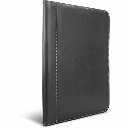 Samsill Letter Pad Folio - 8 1/2" x 11" - Leather - Black - 1 Each