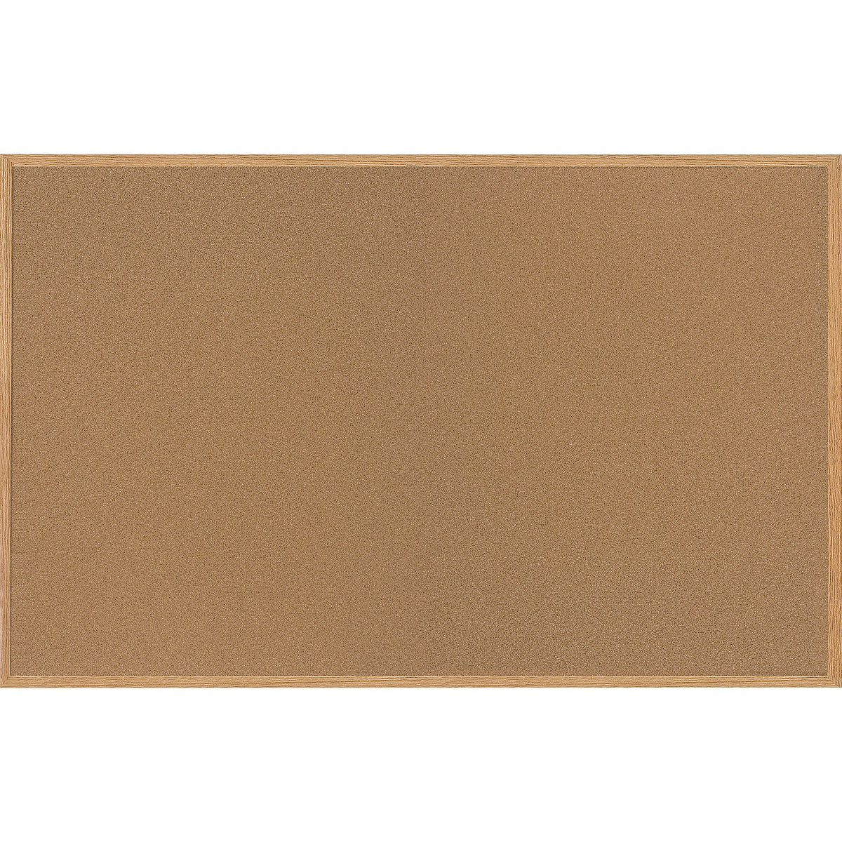 Bi-office Oak Frame Cork Bulletin Board - 48" Board Height x 72" Board Width - Natural Cork Surface - 1 Each