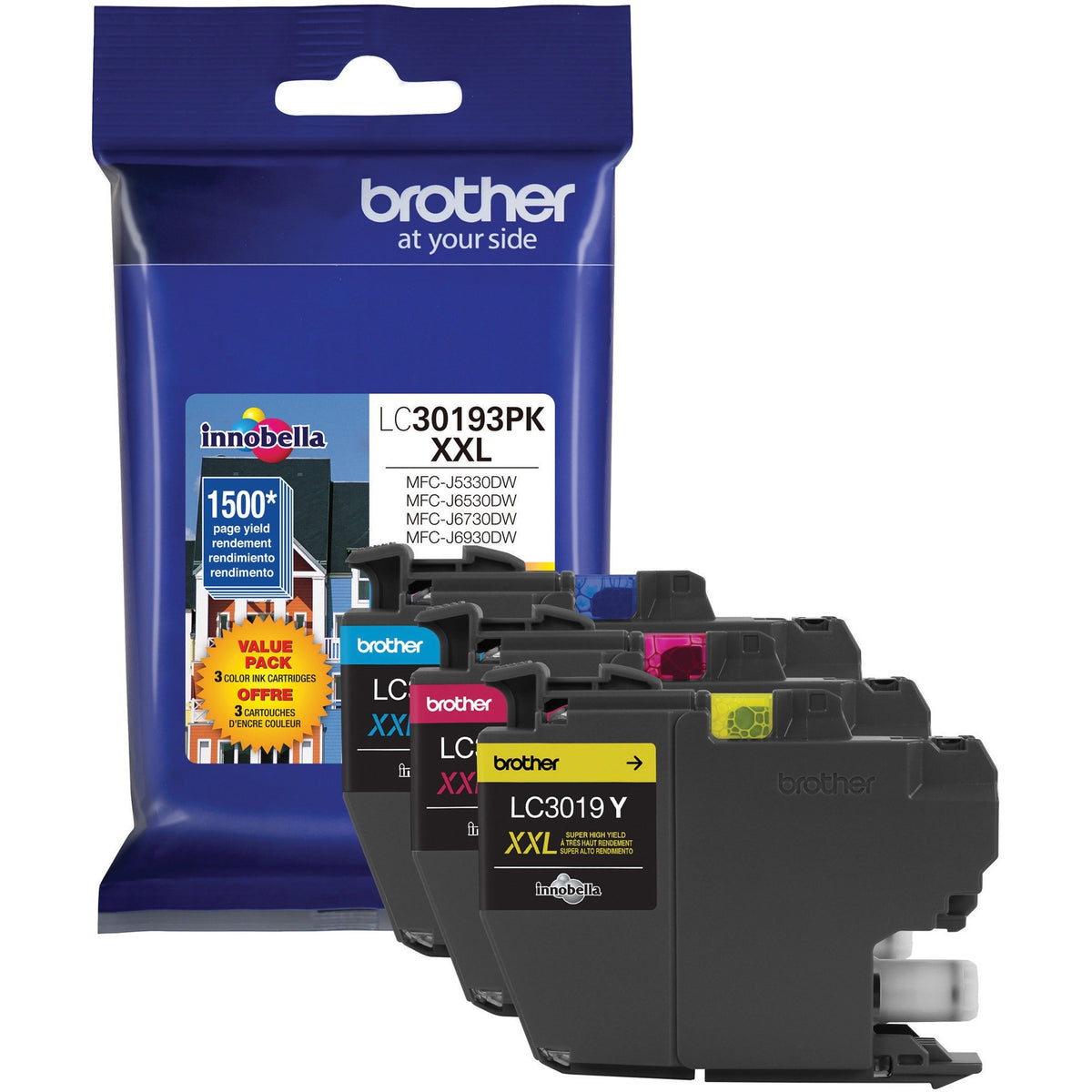 Brother Innobella LC30193PK Original Inkjet Ink Cartridge - Cyan, Magenta, Yellow - 3 / Pack - 1500 Pages Cyan, 1500 Pag